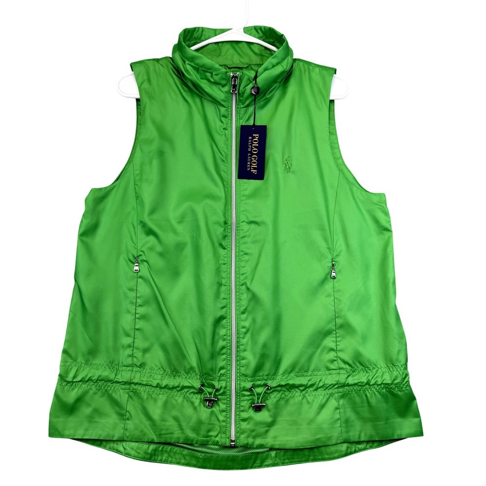 Polo Golf Ralph‎ Lauren Vest Womens Large Green Water Repellent Windbreaker